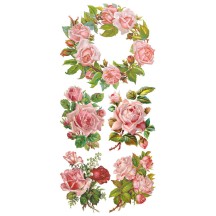 1 Sheet of Stickers Mixed Roses and Wreath